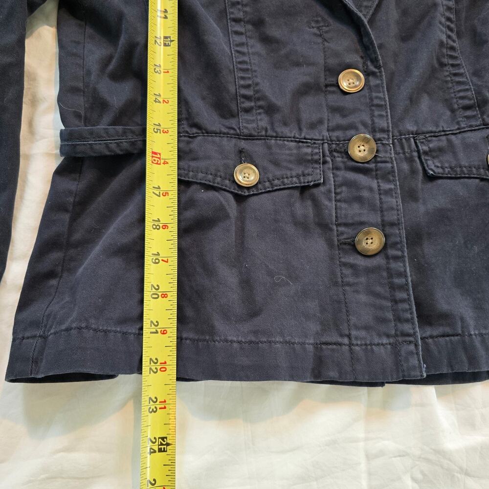 Eddie Bauer Legend Wash Navy Stretch Canvas Utility Wash Blazer Jacket Size 12 - Picture 5 of 6